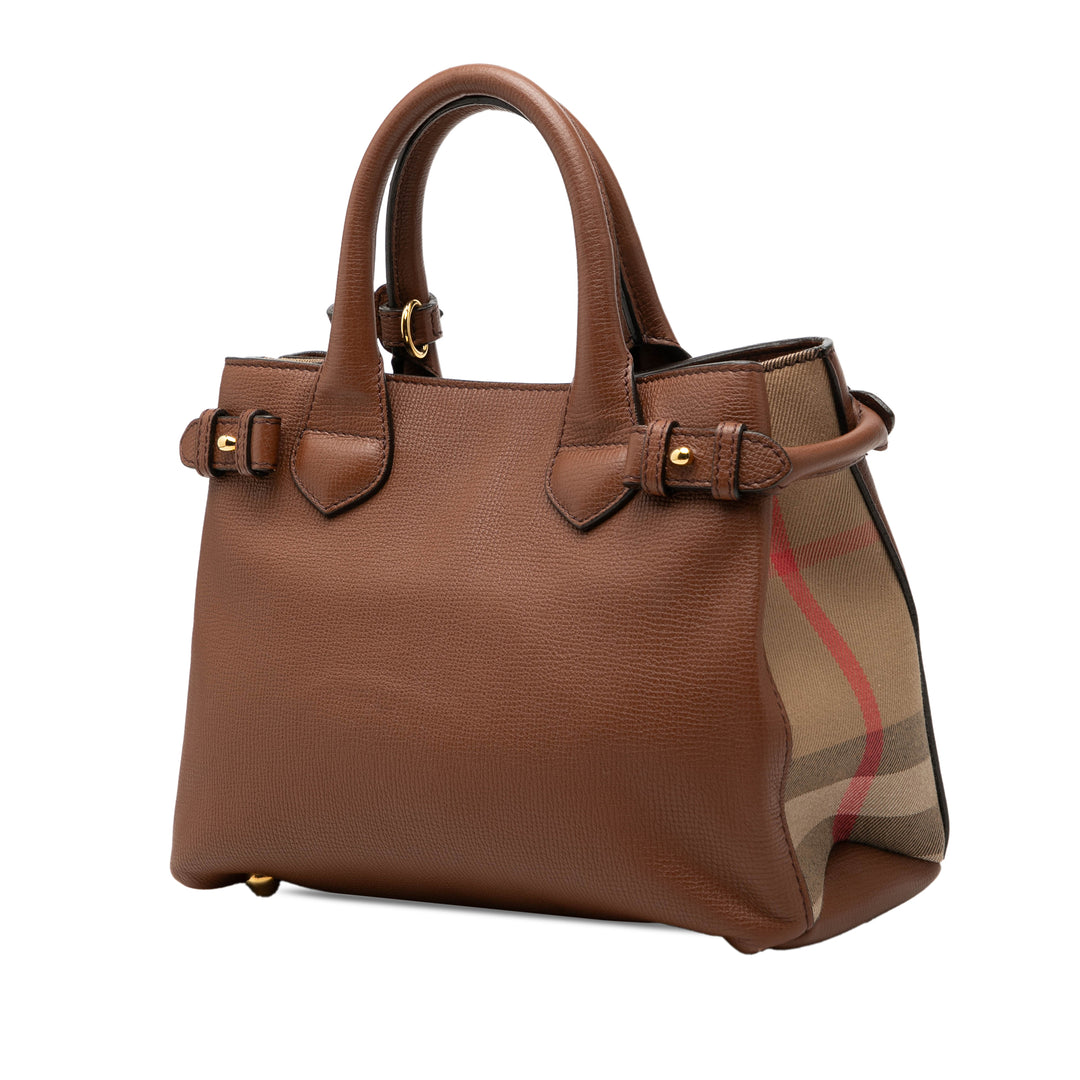 Burberry Small Grainy Cuir de veau et House Check Banner Sac