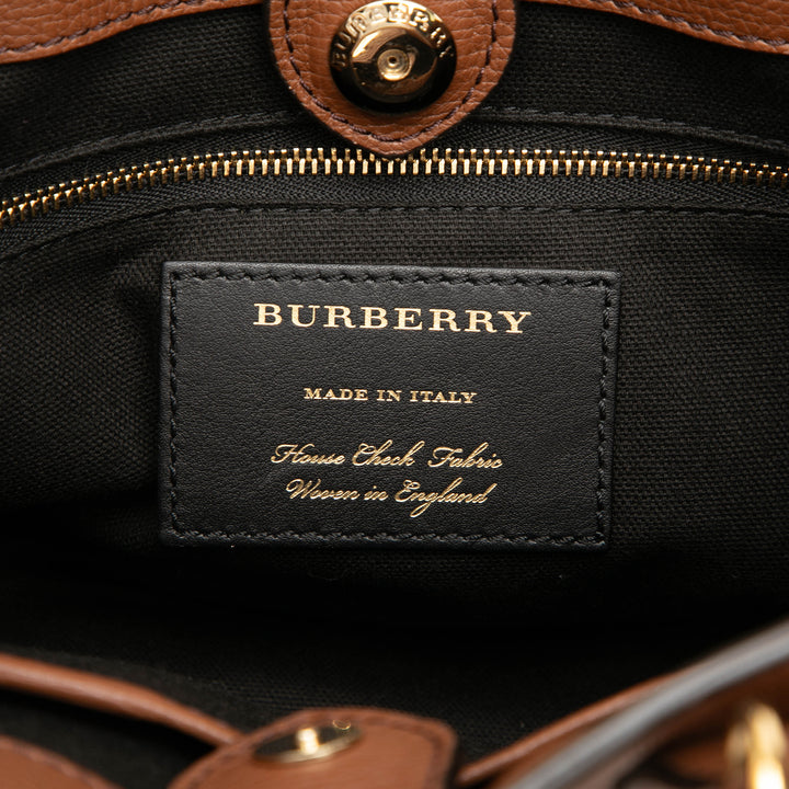 Burberry Small Grainy Cuir de veau et House Check Banner Sac