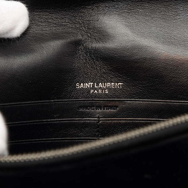 Cristal Kate Pompon Wallet on Chain Noir