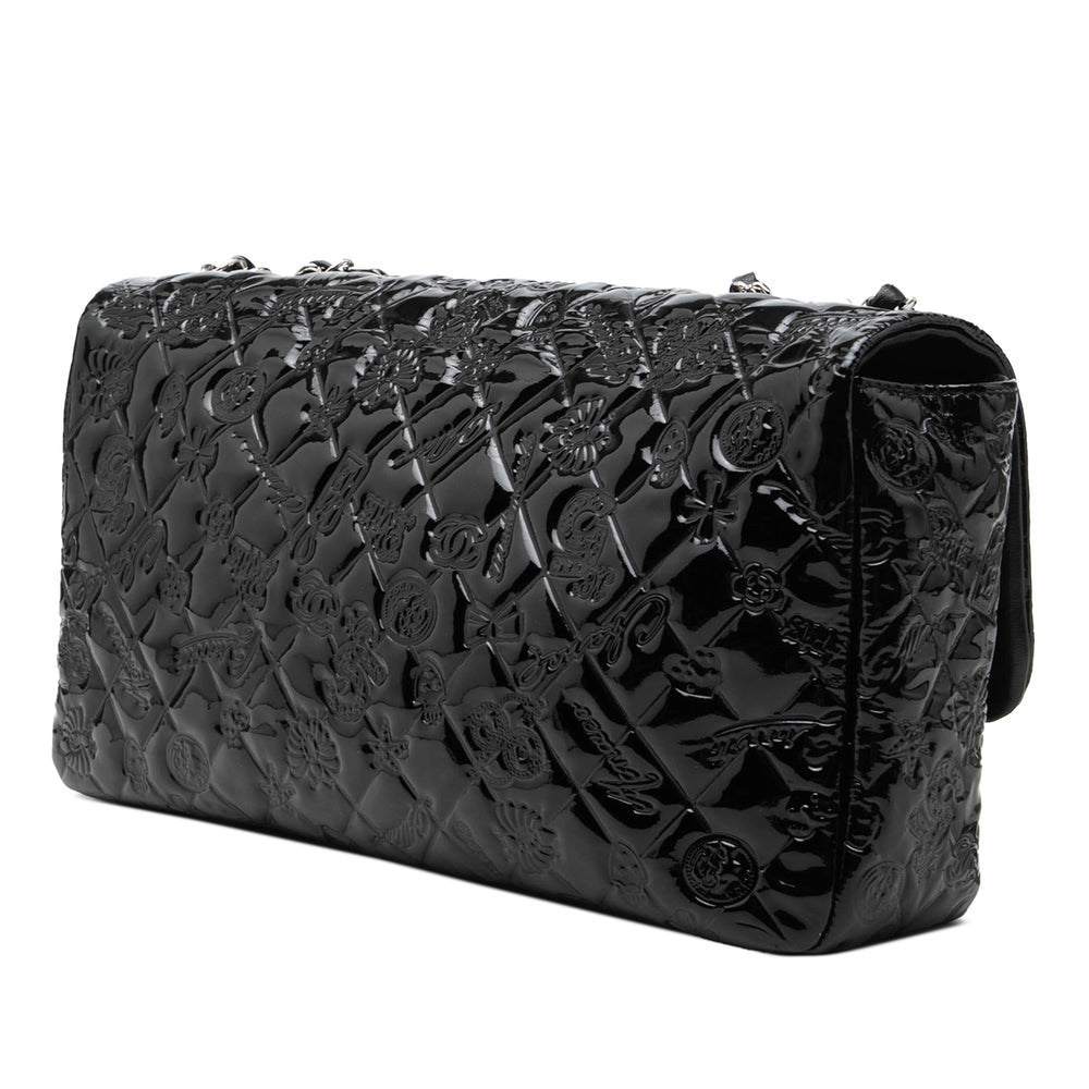 Chanel embossé Lucky Symbols à rabat Jumbo Noir – vue 2 – GABY PARIS