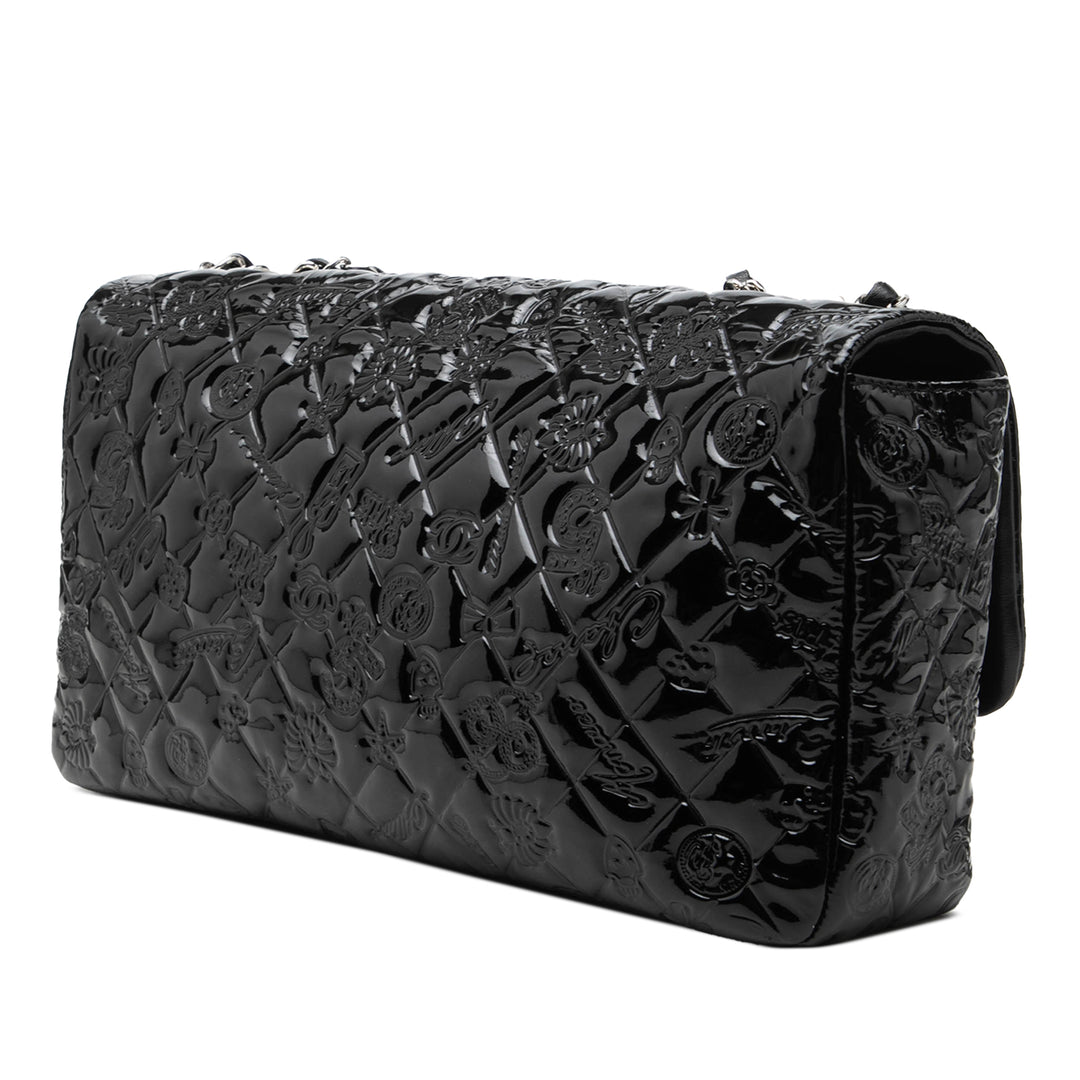 Chanel embossé Lucky Symbols à rabat Jumbo Noir – vue 2 – GABY PARIS