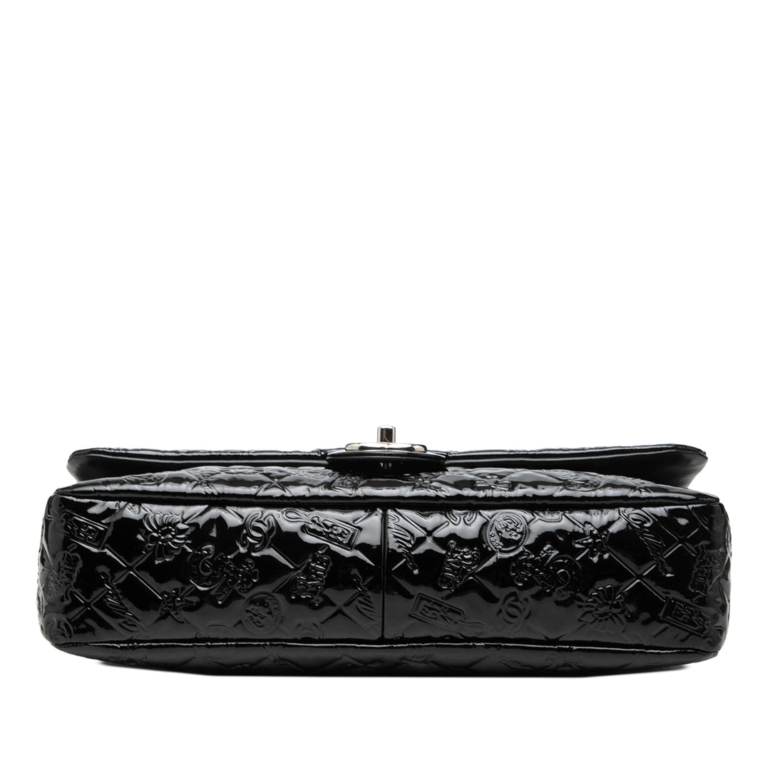 Chanel embossé Lucky Symbols à rabat Jumbo Noir – vue 3 – GABY PARIS