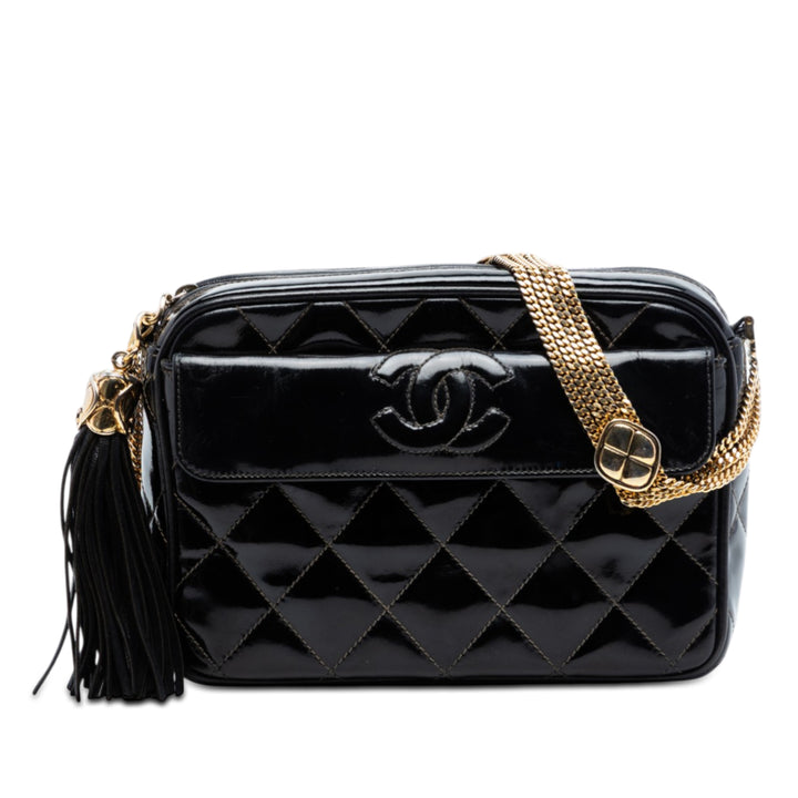 Chanel CC Matelassé Cuir verni Sac caméra