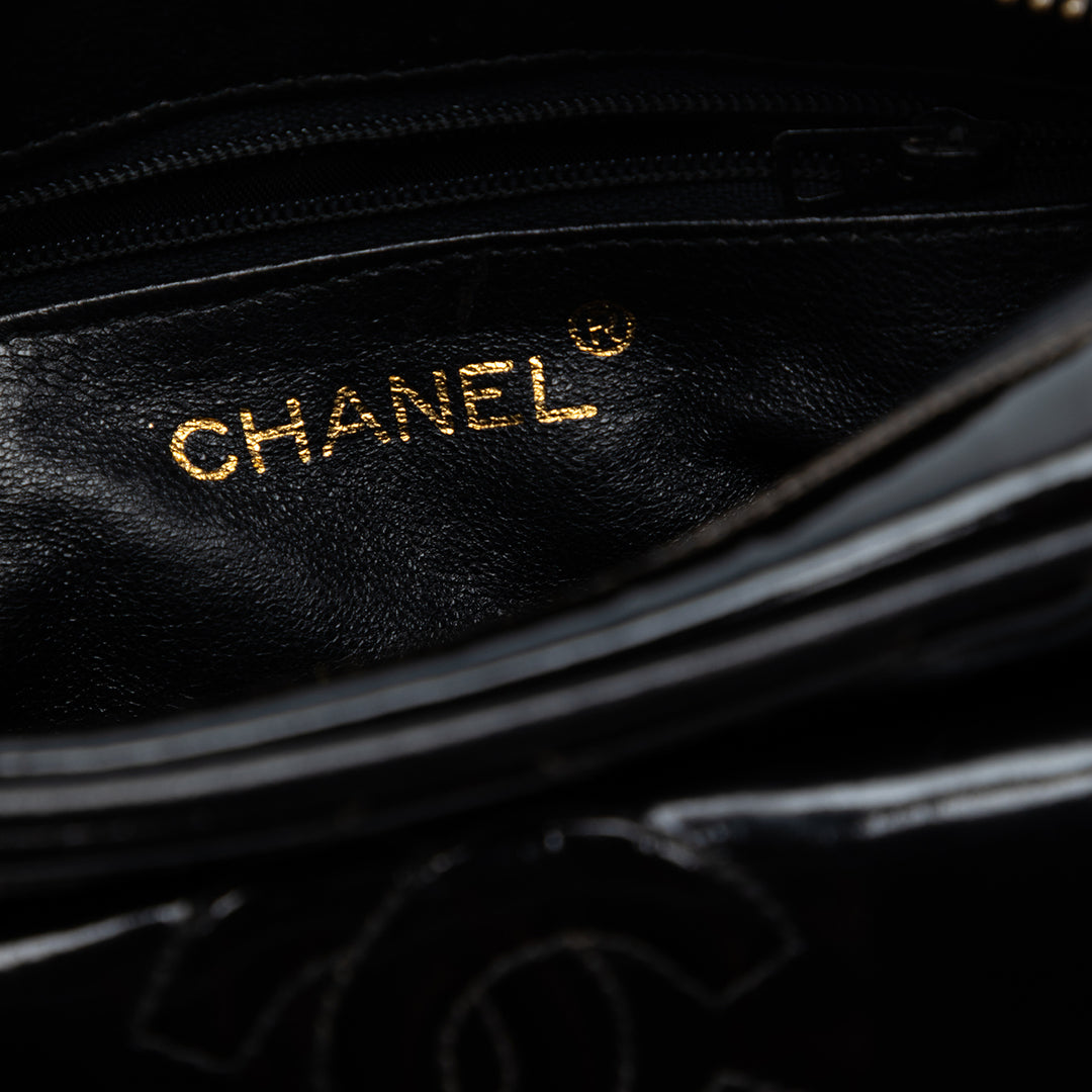 Chanel CC Matelassé Cuir verni Sac caméra