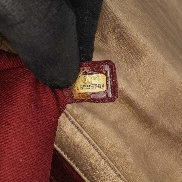 Medium Quilted Aged Calfskin Pondichery Flap Gold - Gaby Paris
