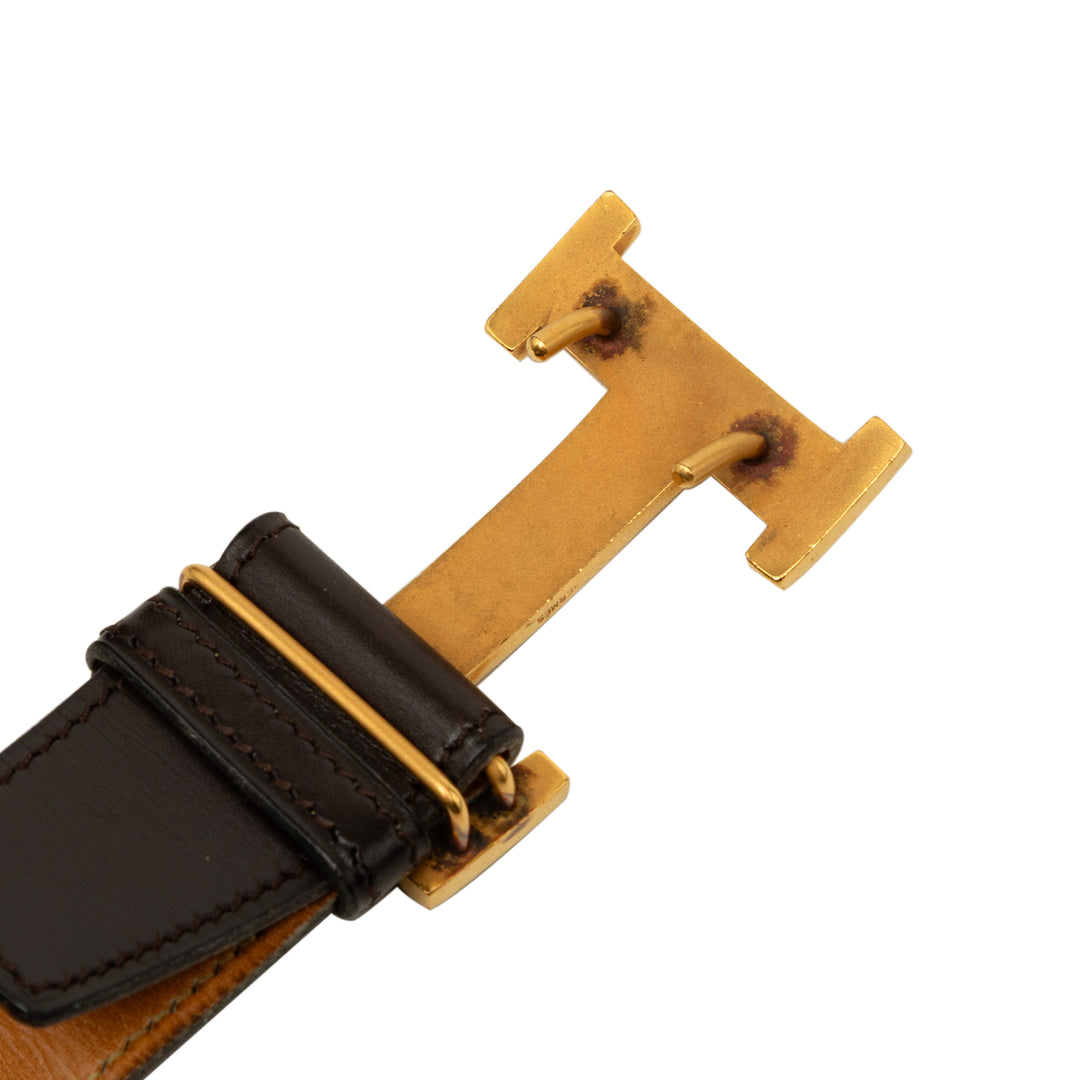Hermès Box Veau et Constance H Réversible Ceinture Box Noir – vue 5 – GABY PARIS