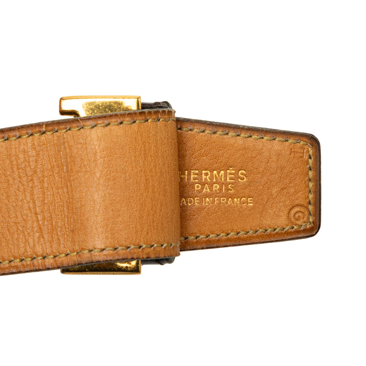 Hermès Box Veau et Constance H Réversible Ceinture Box Noir – vue 6 – GABY PARIS