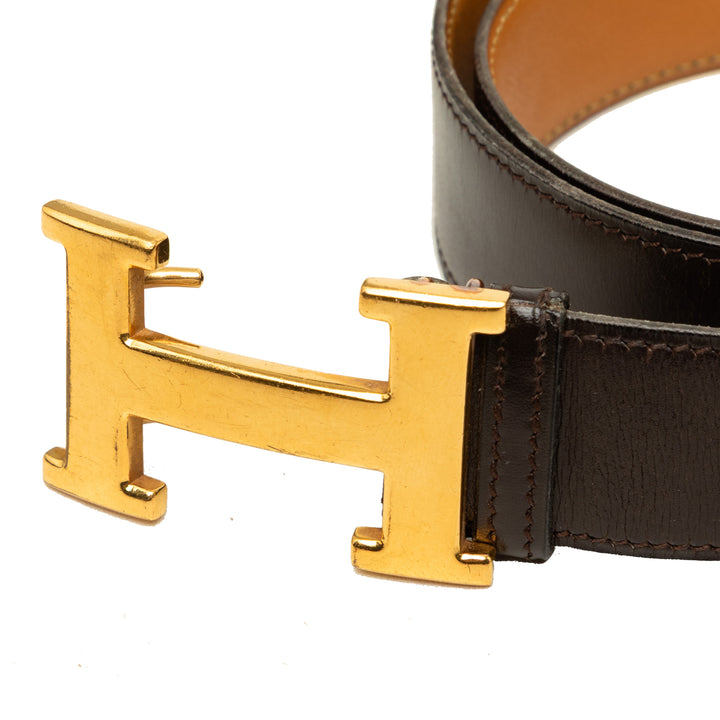 Hermès Box Veau et Constance H Réversible Ceinture Box Noir – vue 7 – GABY PARIS