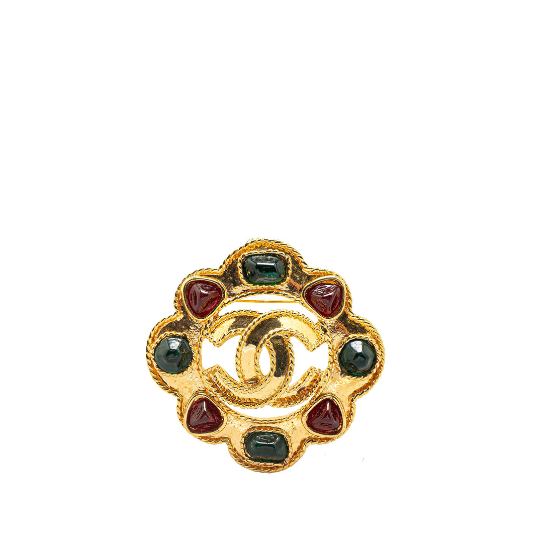 Gold Plated Gripore CC Brooch Gold - Gaby Paris