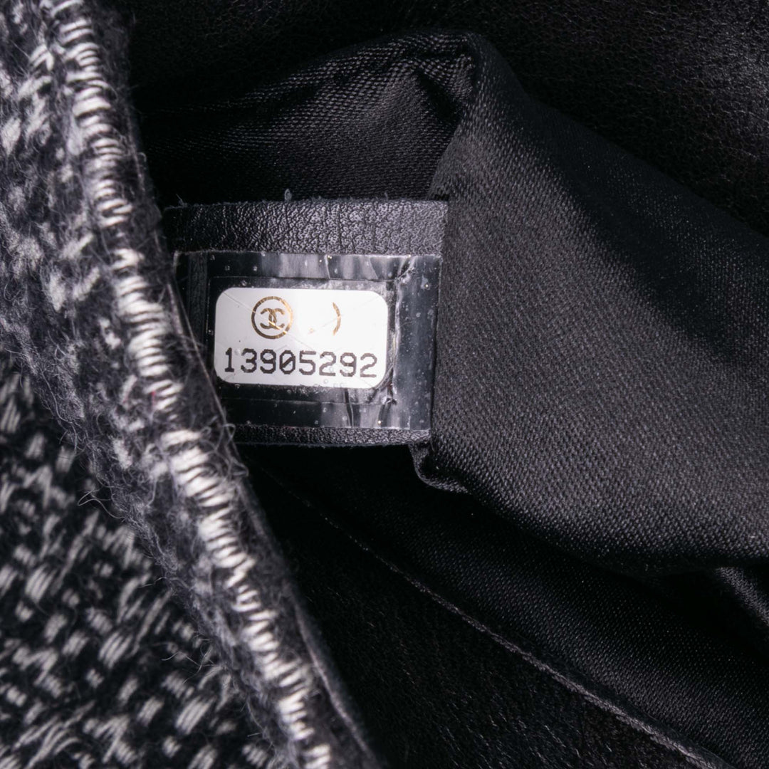 Chanel Large Tweed and Sequins Icons 3 Accordion Flap Noir