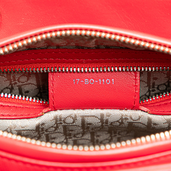 Medium Lambskin Cannage Lady Dior Red - Gaby Paris