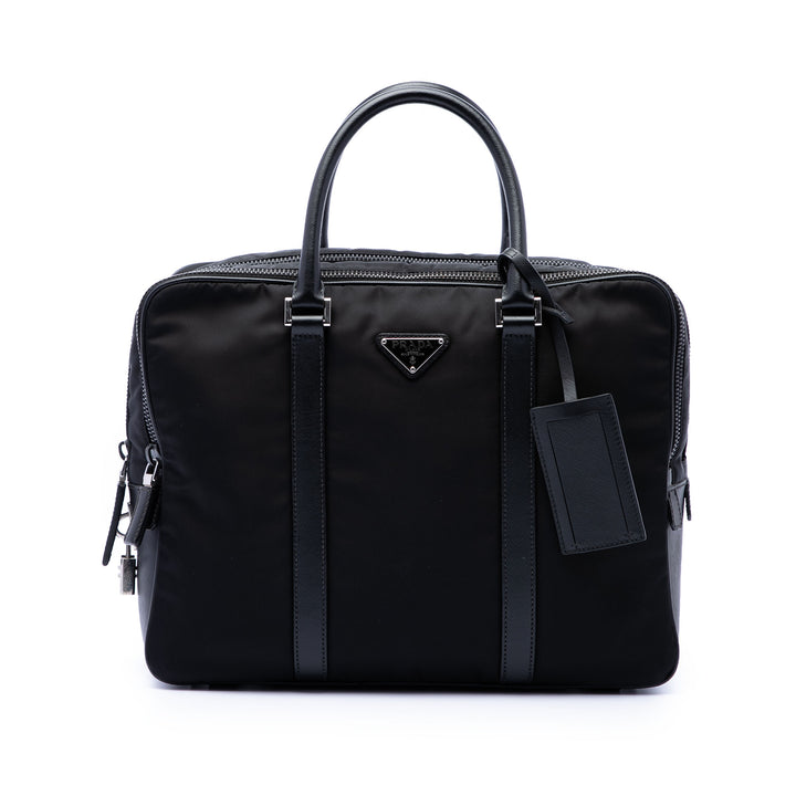 Prada Saffiano à finitions Tessuto Business Sac