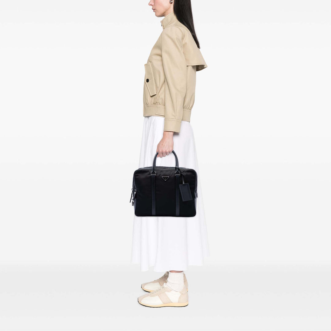 Prada Saffiano à finitions Tessuto Business Sac