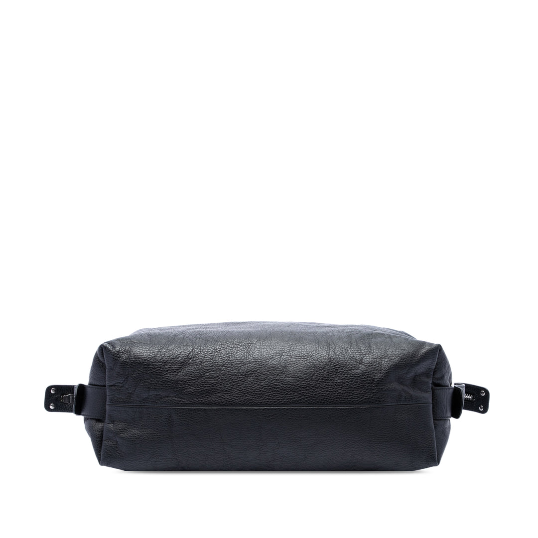 Gucci Cabas Pebbled Bamboo Bar Grand Cuir de veau Noir – vue 3 – GABY PARIS