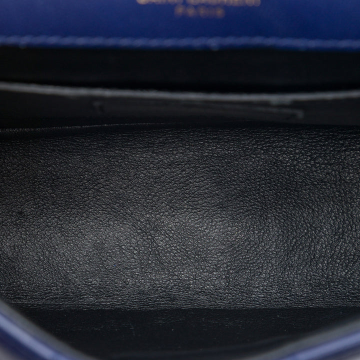 Saint Laurent Vicky Sac Petit Cuir d'agneau Bleu – vue 4 – GABY PARIS