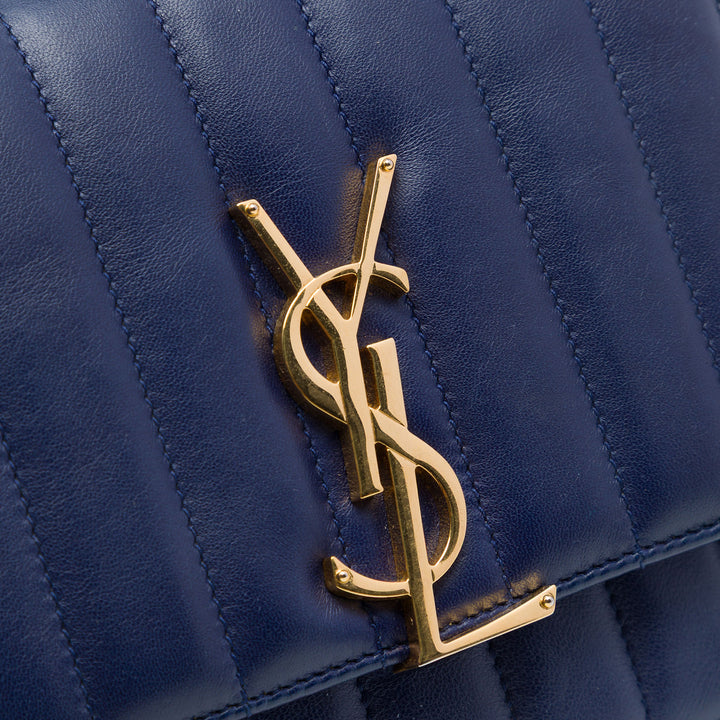 Saint Laurent Vicky Sac Petit Cuir d'agneau Bleu – vue 5 – GABY PARIS