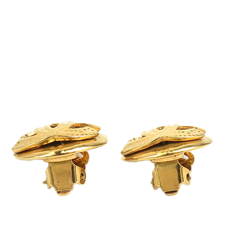 Chanel CC plaqué Rond À clip Boucles d'oreilles Doré – vue 6 – GABY PARIS