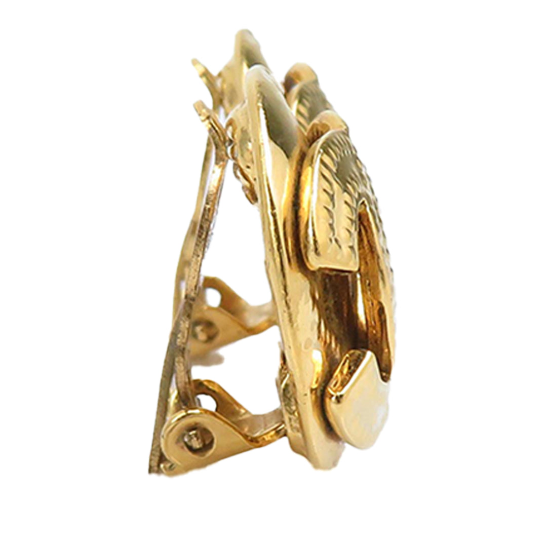 Chanel CC plaqué Rond À clip Boucles d'oreilles Doré – vue 8 – GABY PARIS