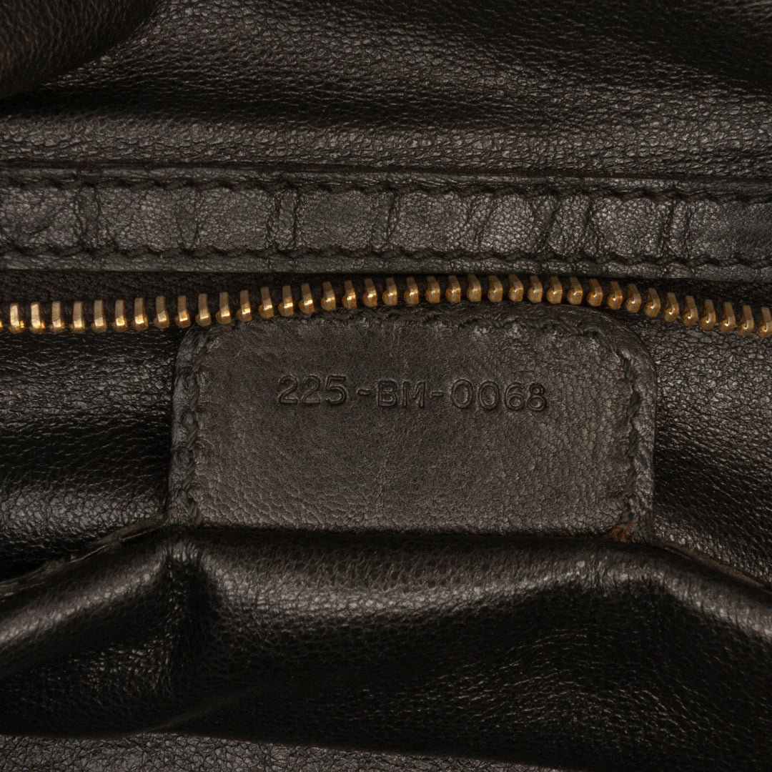 Dior Large Woven Cuir d’agneau Lady Dior Soft Shopping Cabas Noir