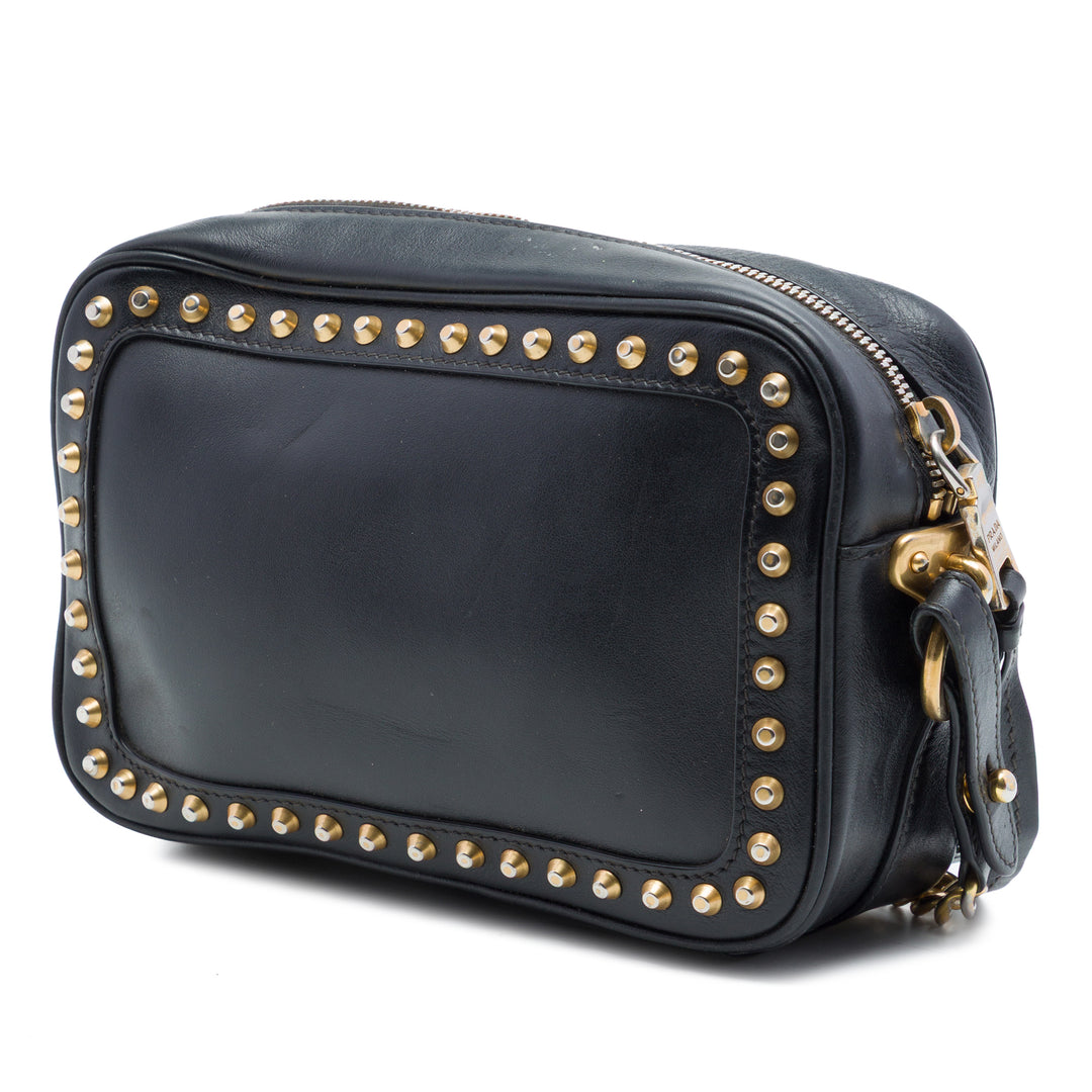 Prada City Veau clouté Sac caméra Cuir