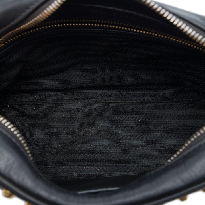 Prada City Veau clouté Sac caméra Cuir