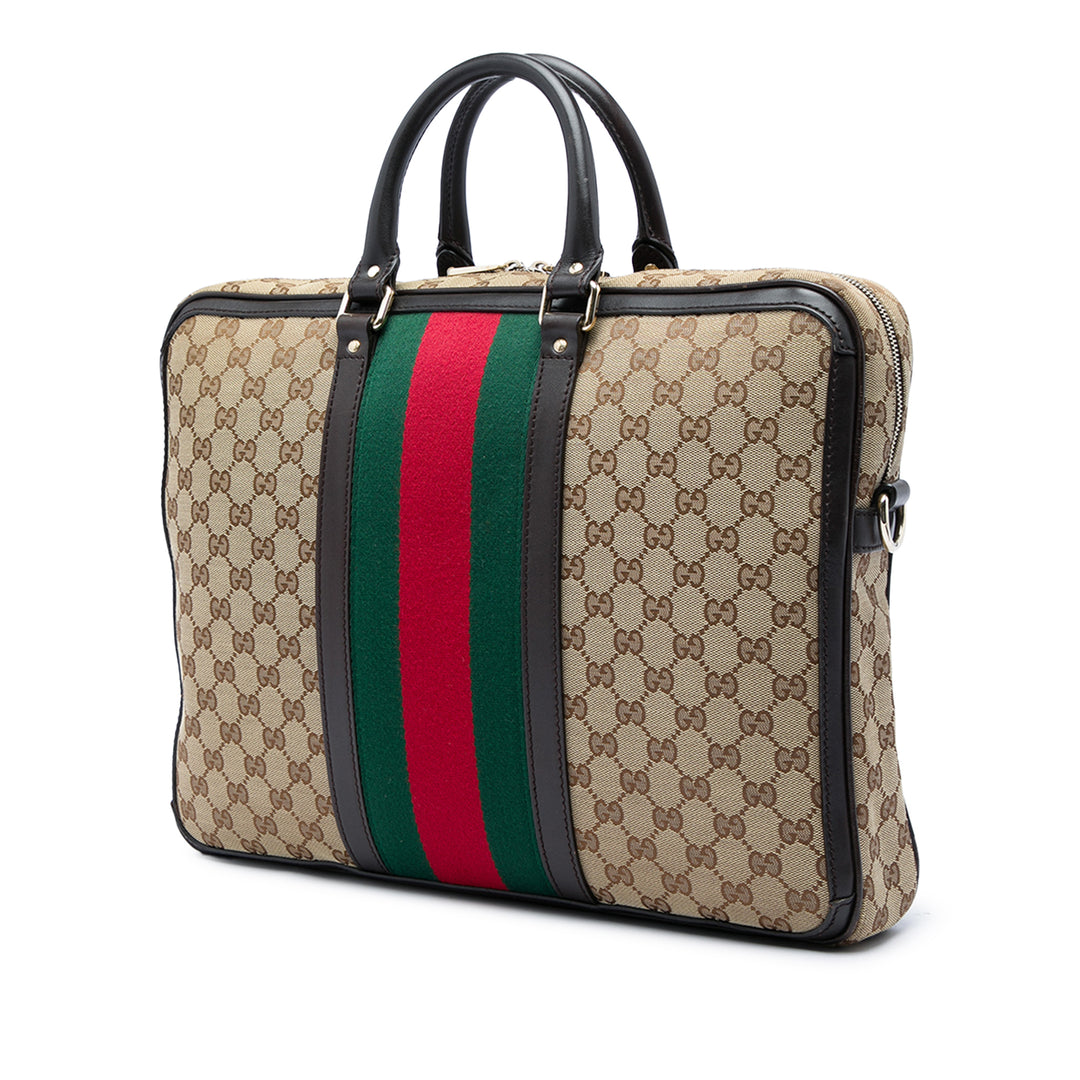 Gucci GG Web Porte-documents Beige – vue 2 – GABY PARIS