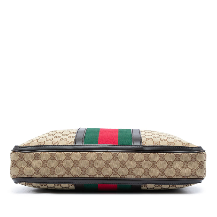 Gucci GG Web Porte-documents Beige – vue 3 – GABY PARIS