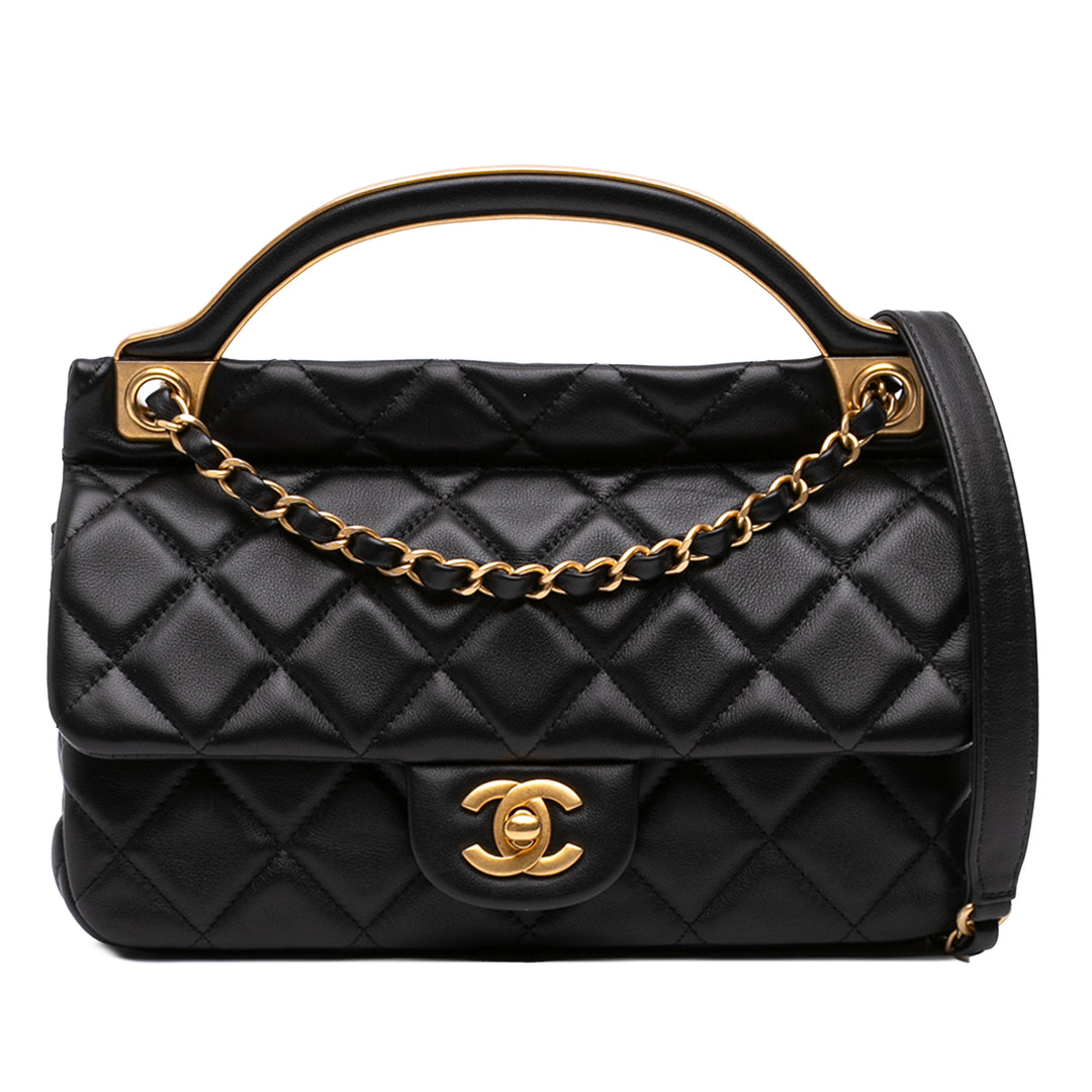 Chanel Matelassé Lady Poignée Pochette avec chaîne Petit Cuir de veau