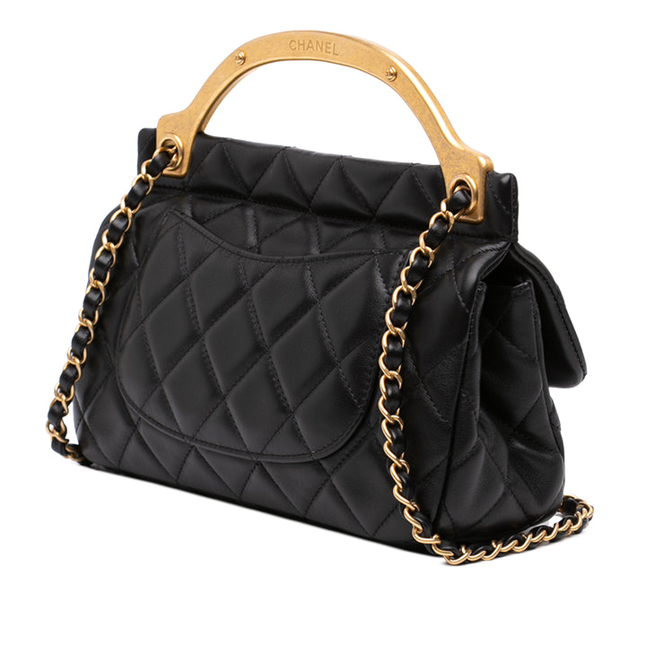 Chanel Matelassé Lady Poignée Pochette avec chaîne Petit Cuir de veau