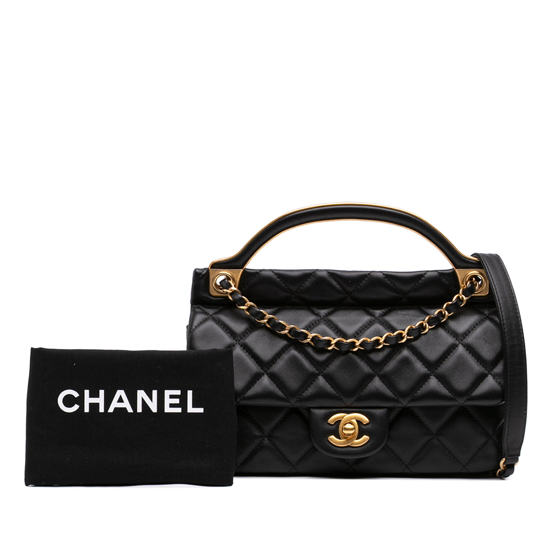 Chanel Matelassé Lady Poignée Pochette avec chaîne Petit Cuir de veau