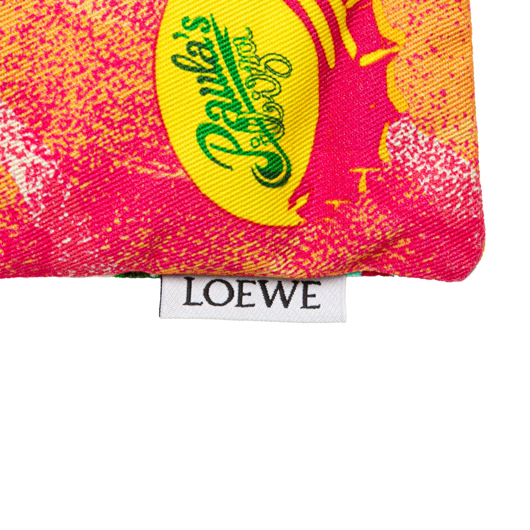LOEWE Paulas Ibiza Toile Bottle Cap Print Drawstring Pochette