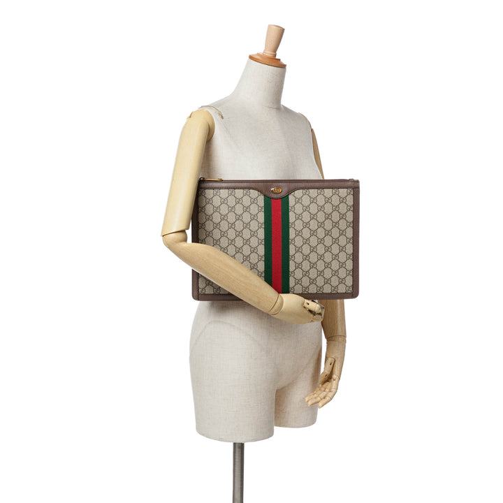 GG Supreme Ophidia Clutch Brown - Gaby Paris