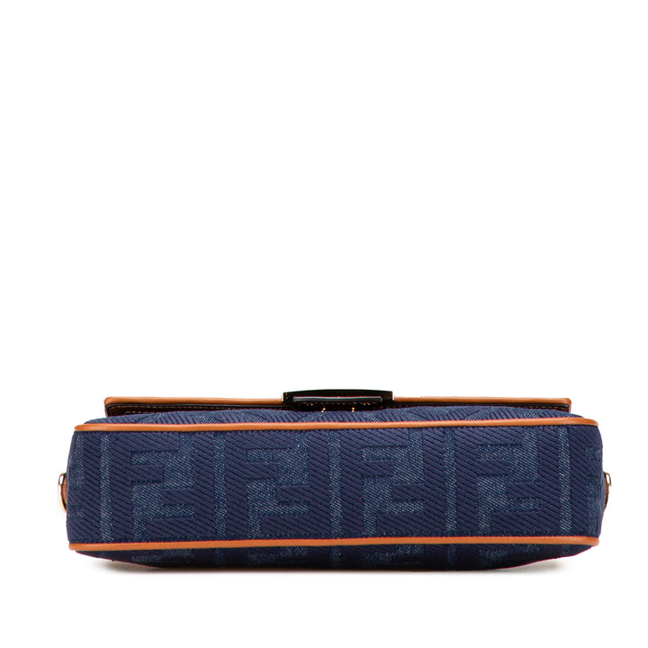 Fendi Zucca Embroidered Jean Baguette Sac cartable Bleu – GABY PARIS Authentique