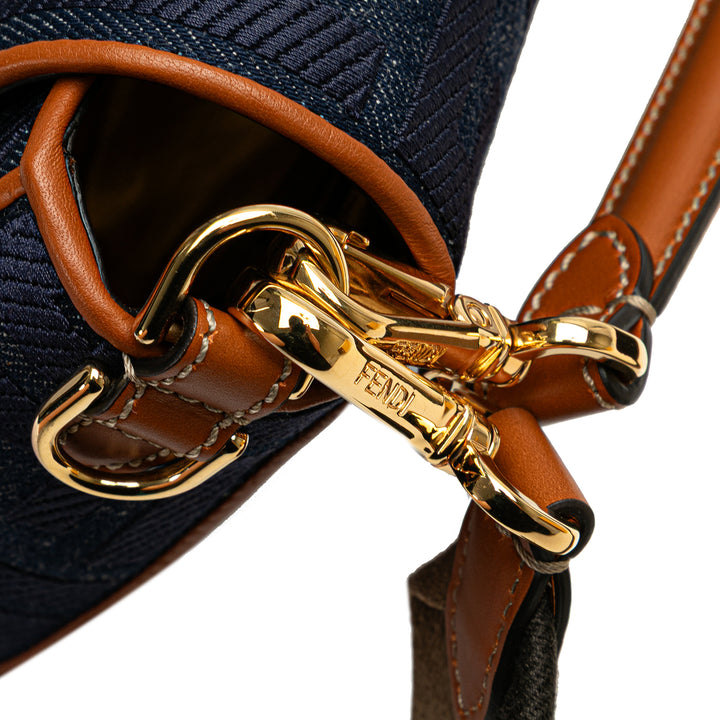 Fendi Zucca Embroidered Jean Baguette Sac cartable Bleu – GABY PARIS Authentique