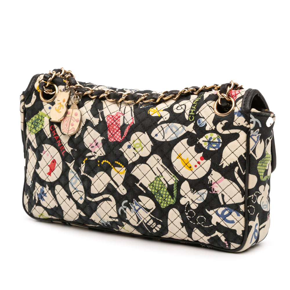 Chanel Medium Printed Toile Animals Simple rabat Noir – GABY PARIS Authentique