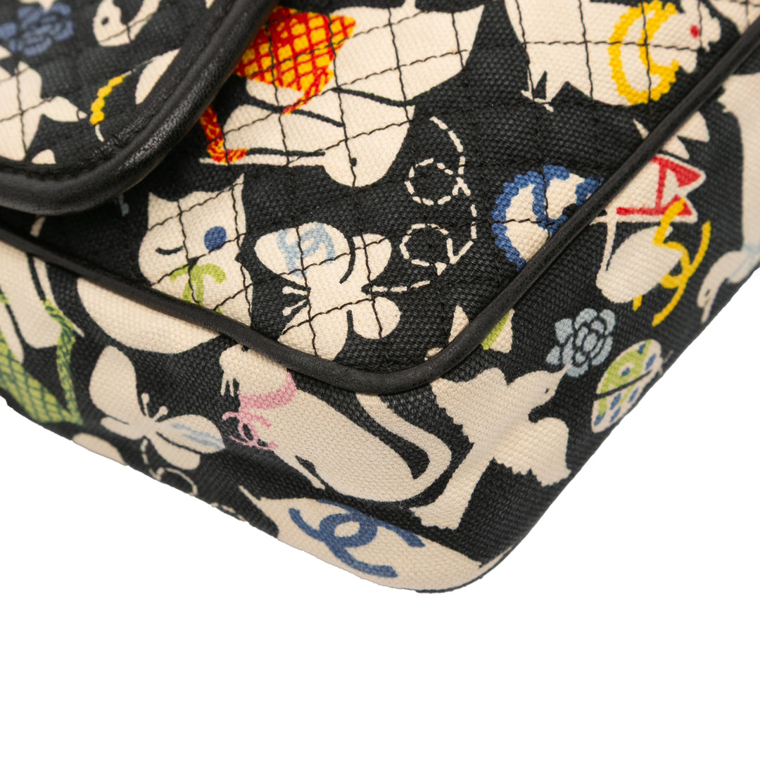 Chanel Medium Printed Toile Animals Simple rabat Noir – GABY PARIS Authentique