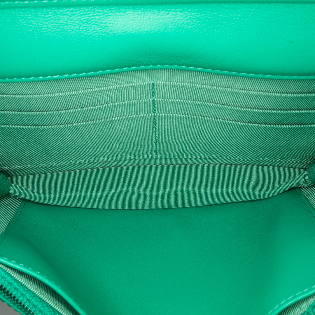 Classic Lambskin Wallet on Chain Green - Gaby Paris