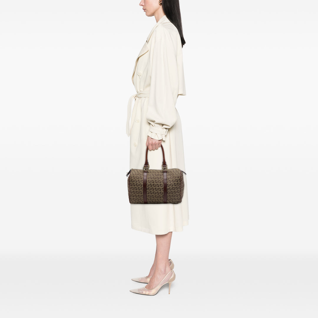 Fendi Small Zucchino Toile Forever Bauletto Boston Sac