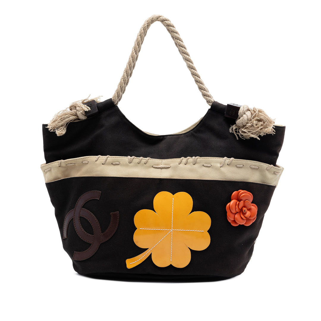 Chanel 2004 Cruise Camellia CC Clover Rope Cabas Cabas