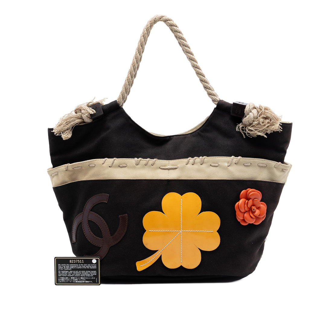 Chanel 2004 Cruise Camellia CC Clover Rope Cabas Cabas