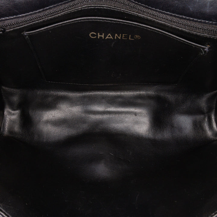 Small CC Quilted Lambskin Turnlock Full Single Flap Black - Gaby Paris