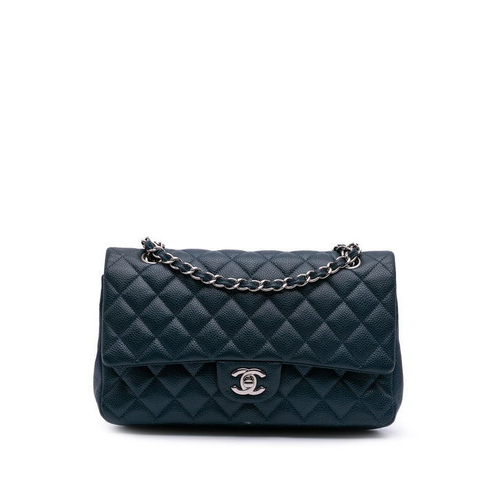 Chanel Medium Classic Caviar Double rabat Bleu – GABY PARIS Authentique
