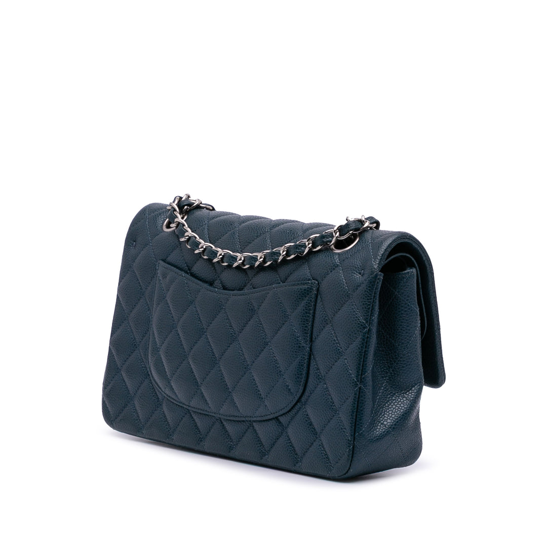 Chanel Medium Classic Caviar Double rabat Bleu – GABY PARIS Authentique