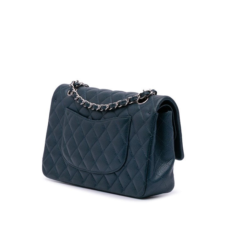 Chanel Medium Classic Caviar Double rabat Bleu – GABY PARIS Authentique