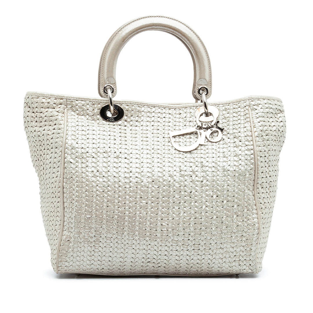 Dior Medium Woven Iridescent Cuir de veau Soft Lady Dior