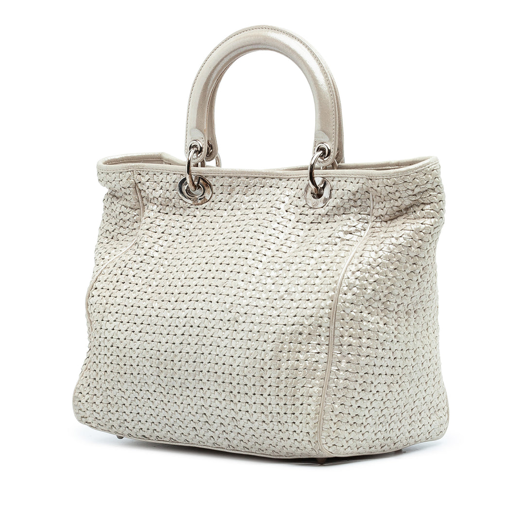 Dior Medium Woven Iridescent Cuir de veau Soft Lady Dior