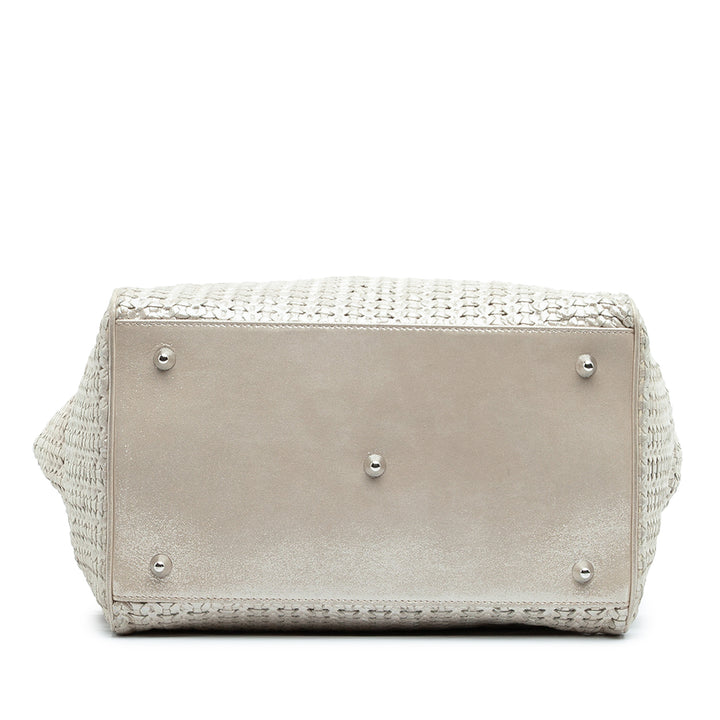 Dior Medium Woven Iridescent Cuir de veau Soft Lady Dior