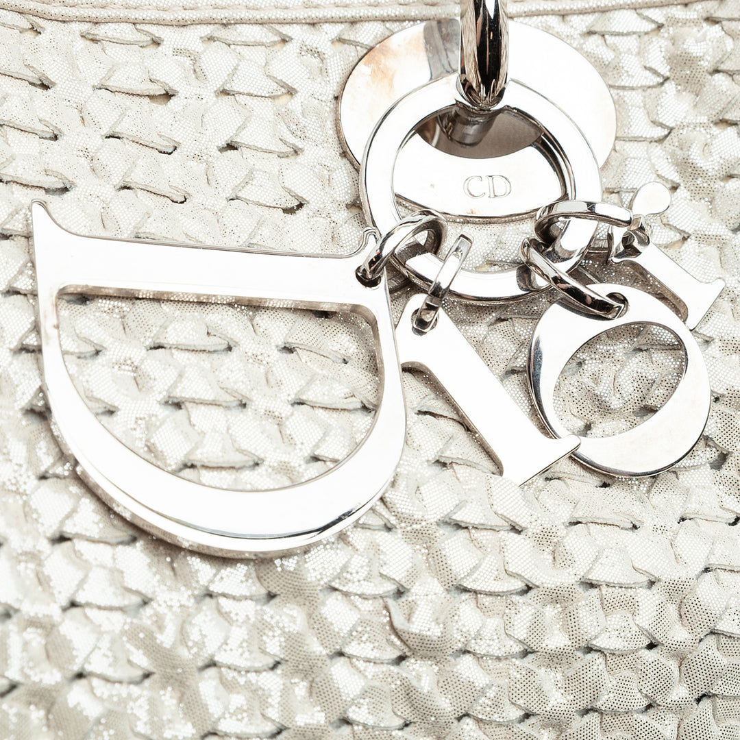 Dior Medium Woven Iridescent Cuir de veau Soft Lady Dior