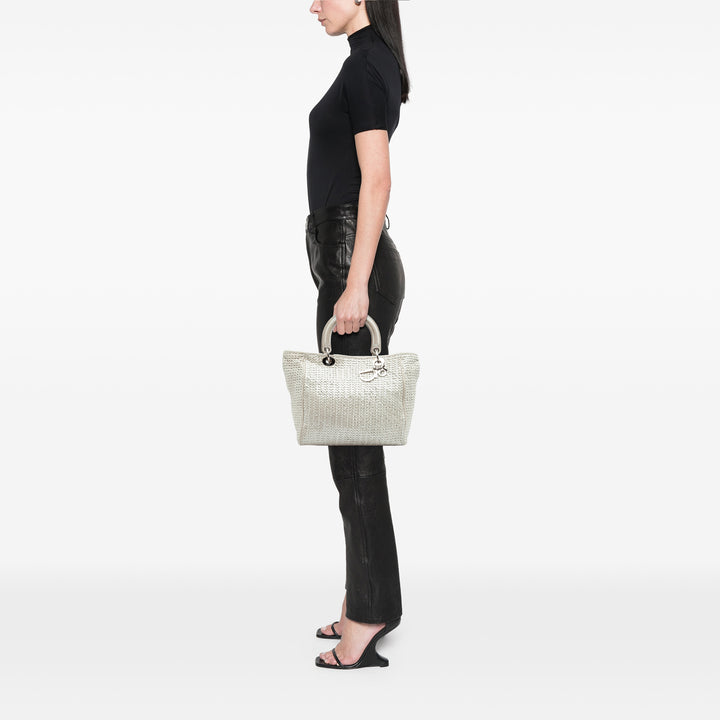 Dior Medium Woven Iridescent Cuir de veau Soft Lady Dior
