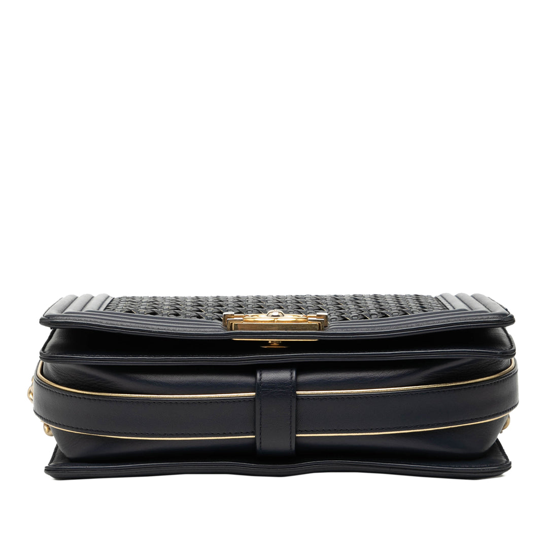 Chanel Old Medium Braided Sheepskin Boy à rabat